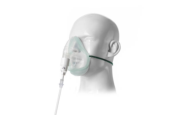 Masque oxygène adulte Intersurgical EcoLite™, avec valve venturi 28% et tuyau 1.8m, blanc