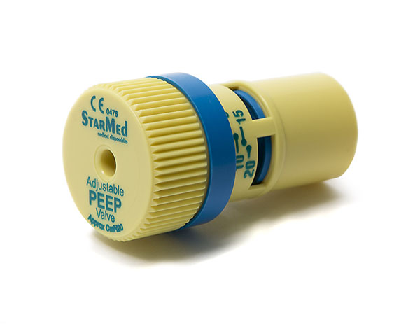 Valve de PEEP réglable 0-20cmH2O avec raccord 22F