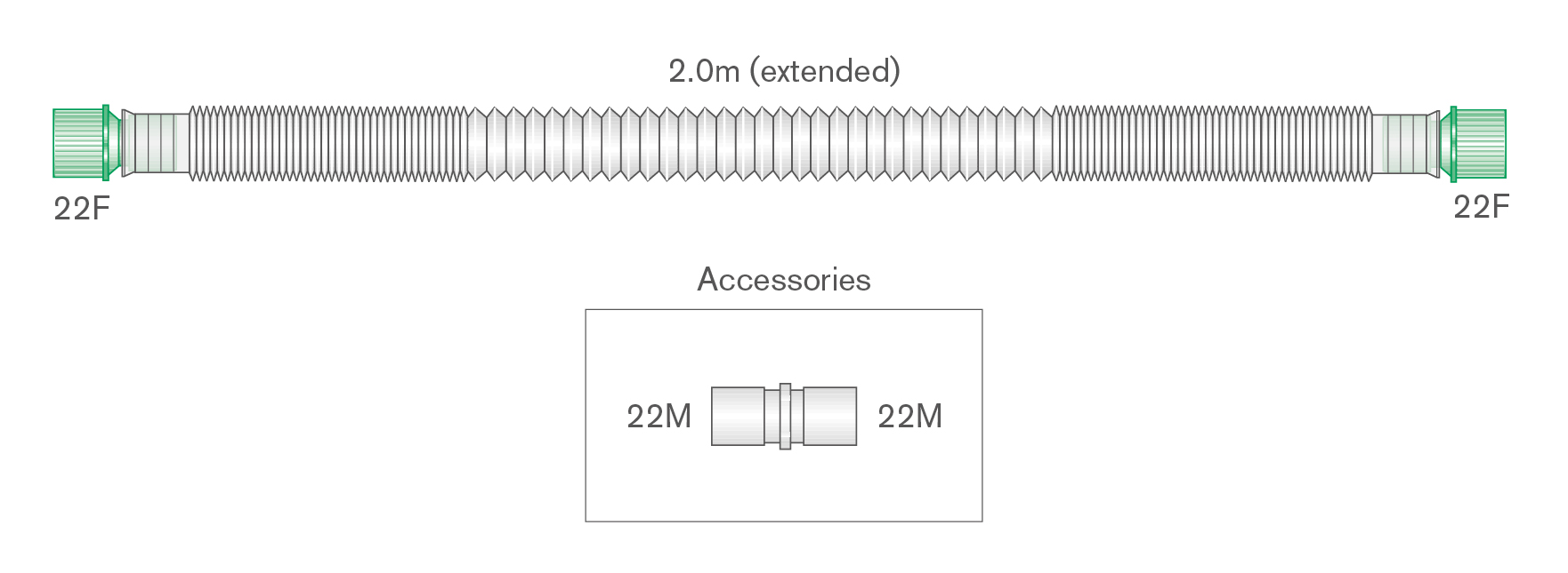 Branche de ventilation manuelle 22mm Compact, ≥ 2m