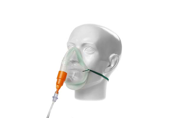 Masque oxygène adulte Intersurgical EcoLite™, avec valve venturi 31% et tuyau 1.8m, orange