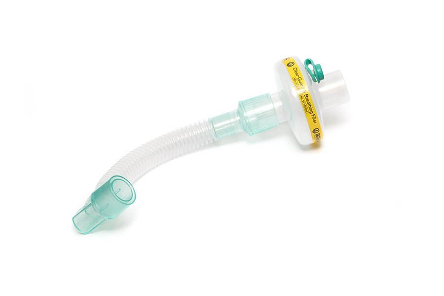 Filtre respiratoire Clear-Guard™ 3 avec luer lock, cathéter mount annelé et raccord coudé fixe