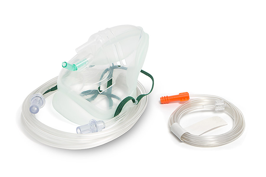 Masque adulte Sentri™ Intersurgical EcoLite™, avec ligne de monitorage du CO2 pour capnographie Microstream® et tuyau, 2.1m