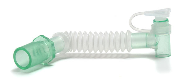 Catheter Mount Néonatal 15M - raccord patient coudé fixe 8.5F et orifice 7.6mm avec capuchon solidaire, ≥49-100mm