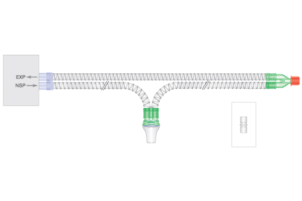 Circuit respiratoire intérieur lisse 22mm avec piège à eau, ≥ 1.5m