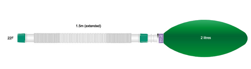 Branche extensible Compact™ 22mm pour ventilation manuelle avec ballon 2L, ≥ 1.5m