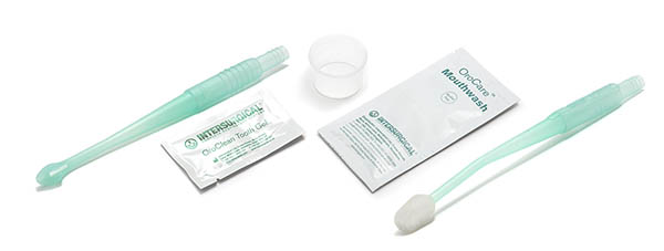 Kit avec OroCare Aspire brosse à dents aspirante, OroCare Sensitive bâtonnet aspirant, gel dentaire, chlorhexidine et cupule