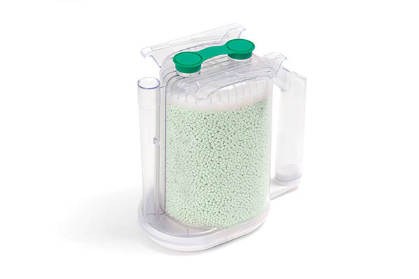 IS Can™, LoFloSorb™ absorbeur de CO₂ jetable, couleur virant du vert au violet, 1kg. A utiliser sur les stations d'anesthésie GE® : Aisys®, Aespire®, Avance® et ADU®.